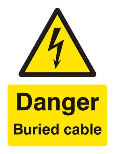 14020K Danger buried cable Rigid Plastic (400x300mm) Safety Sign