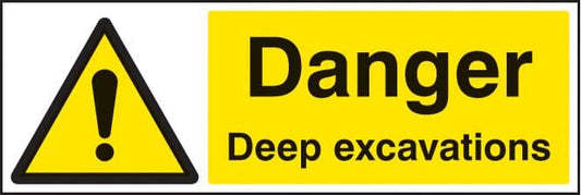 14204Q Danger deep excavations Rigid Plastic (600x450mm) Safety Sign