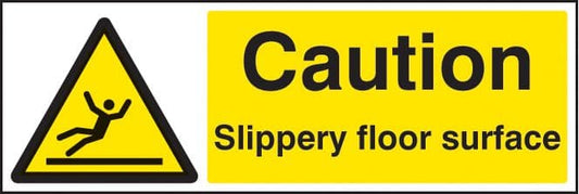 14213G Caution slippery floor surface Rigid Plastic (300x100mm) Safety Sign