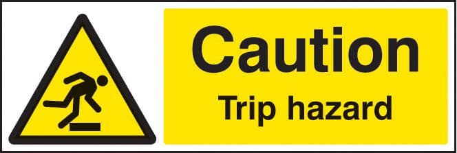 14214G Caution trip hazard Rigid Plastic (300x100mm) Safety Sign