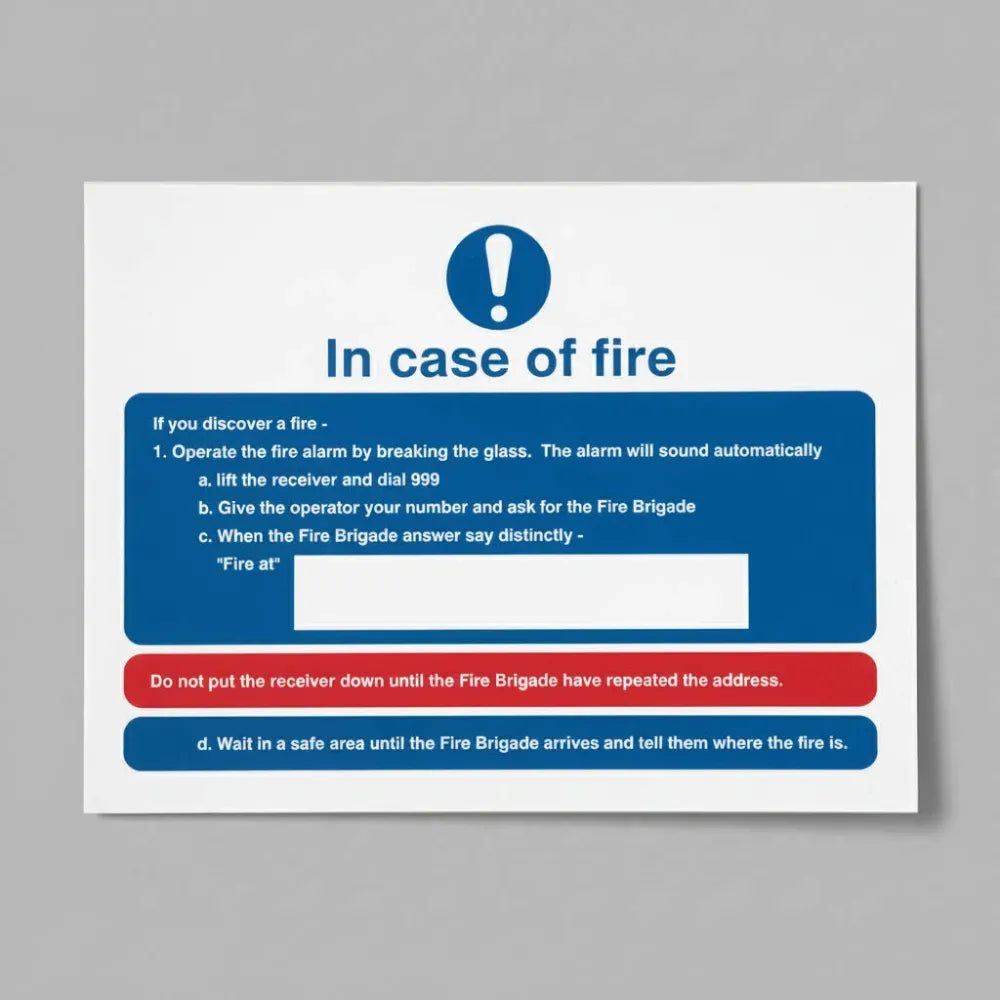 In case of fire