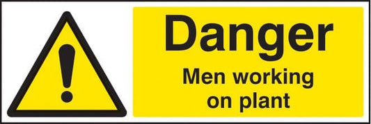 14245G Danger men working on plant Rigid Plastic (300x100mm) Safety Sign