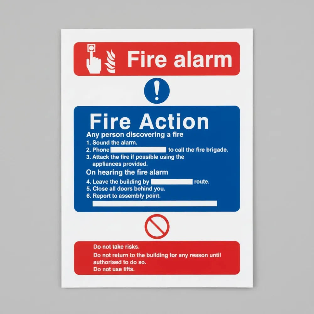21426Y Fire action/call point with lift Self Adhesive Vinyl (200x300mm) Safety Sign