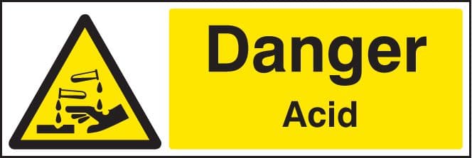 14401G Danger acid Rigid Plastic (300x100mm) Safety Sign
