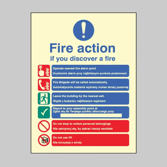 Fire action auto dial with lift (English & Polish)