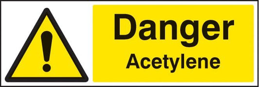 14411G Danger acetylene Rigid Plastic (300x100mm) Safety Sign