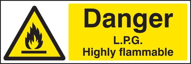 14427G Danger LPG highly flammable Rigid Plastic (300x100mm) Safety Sign