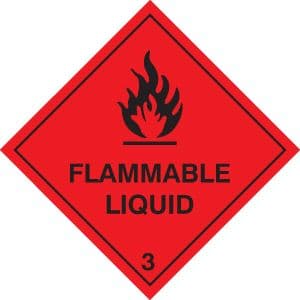 14433F Flammable liquid Rigid Plastic (200x200mm) Safety Sign