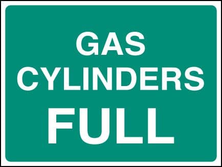 14439E Gas cylinder full Rigid Plastic (200x150mm) Safety Sign
