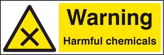 14459G Warning harmful chemicals Rigid Plastic (300x100mm) Safety Sign