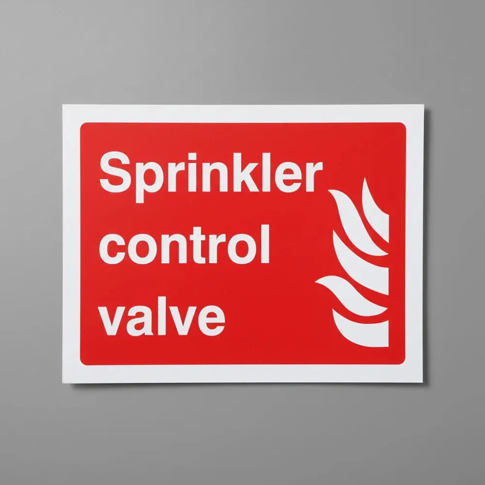 11447E Sprinkler control valve Rigid Plastic (200x150mm) Safety Sign