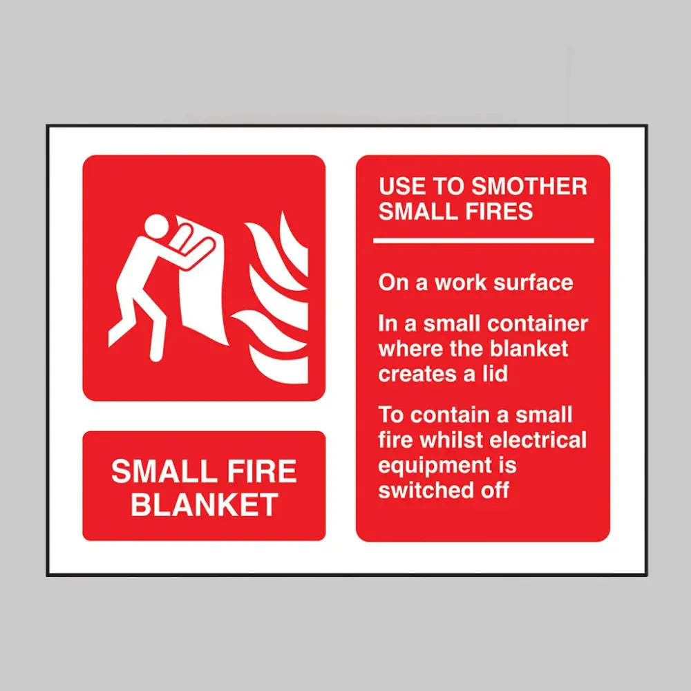 31467E Small fire blanket identification Photoluminescent Rigid (200x150mm) Safety Sign