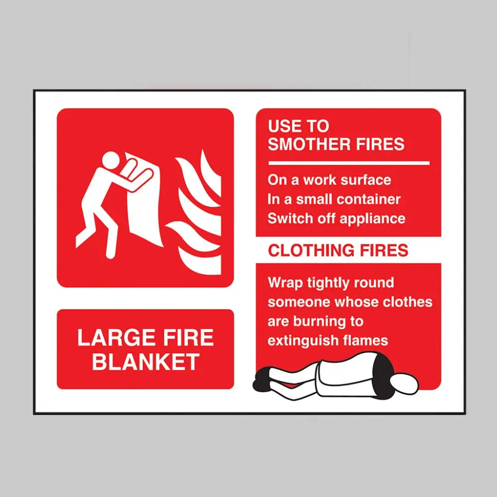31468S Large fire blanket identification Photoluminescent Rigid (75x200mm) Safety Sign