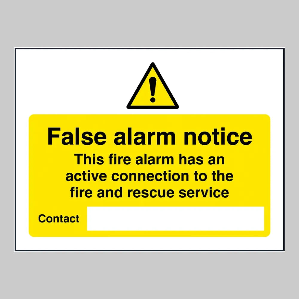 21471D False alarm notice Self Adhesive Vinyl (100x150mm) Safety Sign