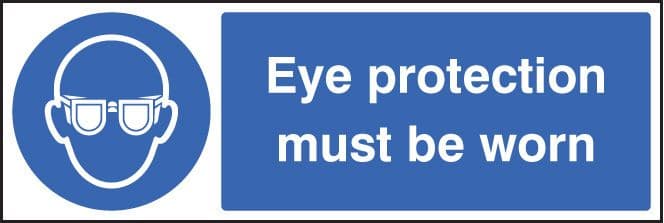 15003G Eye protection must be worn Rigid Plastic (300x100mm) Safety Sign