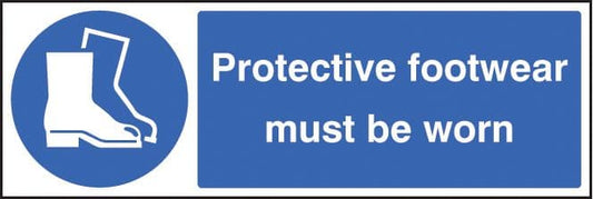 15201G Protective footwear must be worn Rigid Plastic (300x100mm) Safety Sign