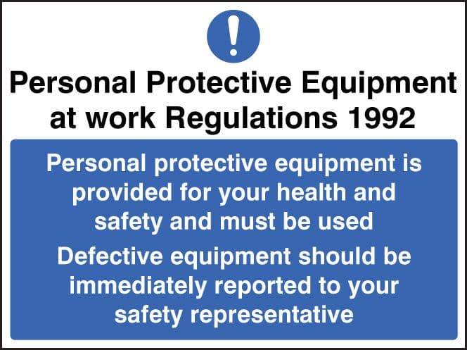 15210E PPE provided Rigid Plastic (200x150mm) Safety Sign