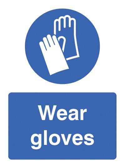 15236K Wear gloves Rigid Plastic (400x300mm) Safety Sign