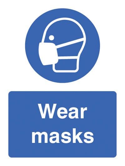 15237E Wear masks Rigid Plastic (200x150mm) Safety Sign