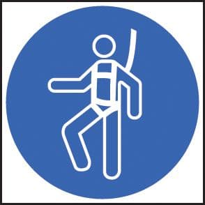 15416F Safety harness symbol Rigid Plastic (200x200mm) Safety Sign