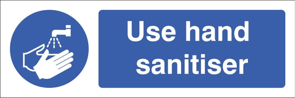 15418M Use hand sanitiser Rigid Plastic (600x200mm) Safety Sign