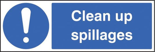 15427G Clean up spillages Rigid Plastic (300x100mm) Safety Sign