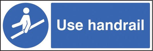 15457M Use handrail Rigid Plastic (600x200mm) Safety Sign