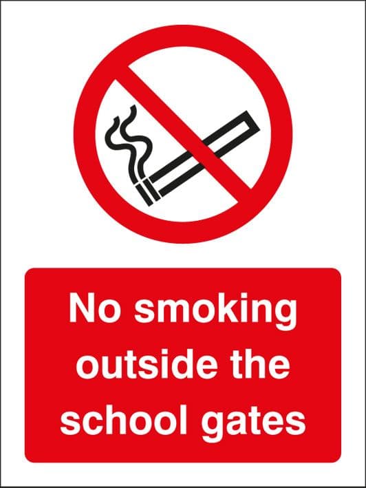 15462E No smoking outside the school gates Rigid Plastic (200x150mm) Safety Sign
