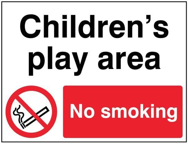 15468E Childrens play area No smoking Safety Sign