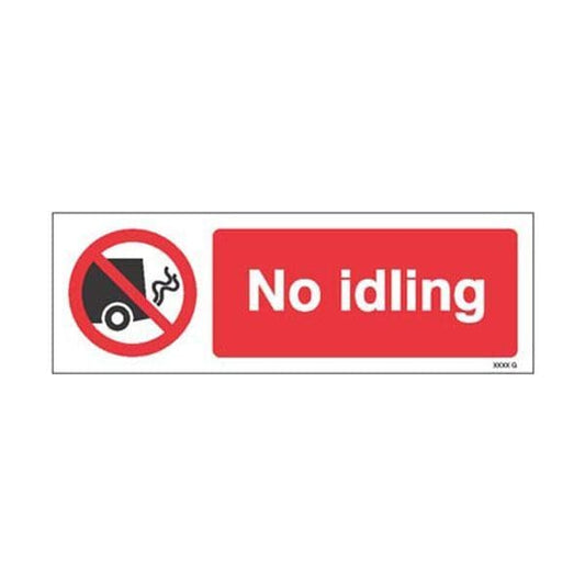 15474M No idling sign - Rigid Plastic (600x200mm)