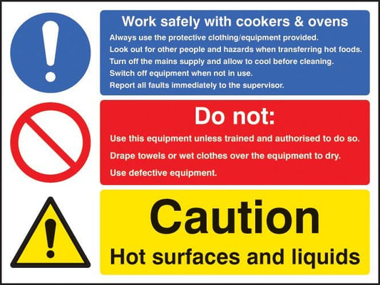 15625K Work safety with cookers & ovens Rigid Plastic (400x300mm) Safety Sign