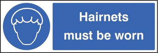 15627G Hairnets must be worn Rigid Plastic (300x100mm) Safety Sign