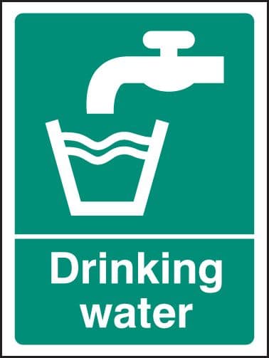 16007E Drinking water Rigid Plastic (200x150mm) Safety Sign