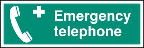16010M Emergency telephone Rigid Plastic (600x200mm) Safety Sign