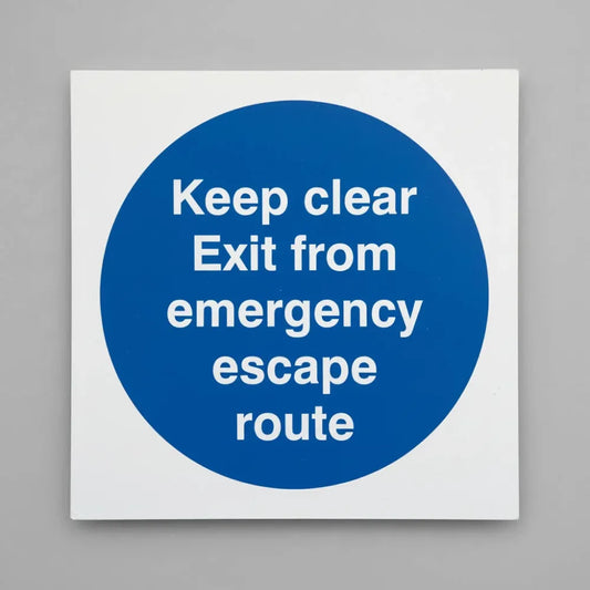 Keep clear exit from emergency escape route