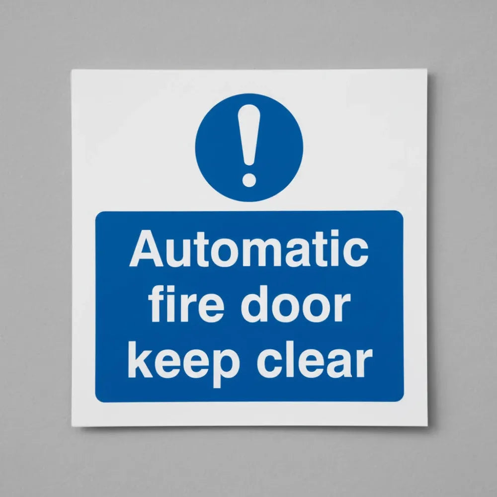 Automatic fire door keep clear
