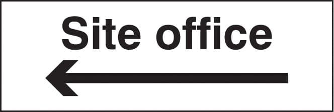 16409G Site office arrow left Rigid Plastic (300x100mm) Safety Sign