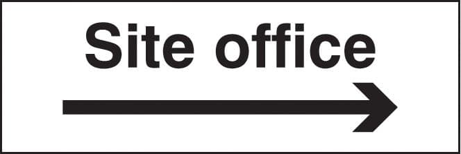 16410G Site office arrow right Rigid Plastic (300x100mm) Safety Sign