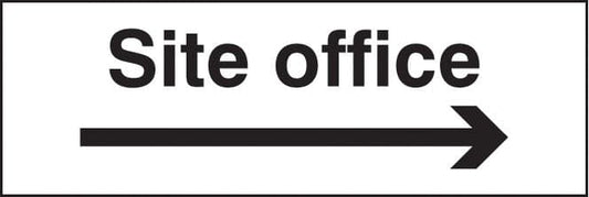 16410G Site office arrow right Rigid Plastic (300x100mm) Safety Sign