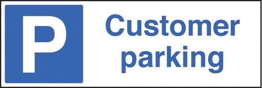 16514G Customer parking Rigid Plastic (300x100mm) Safety Sign