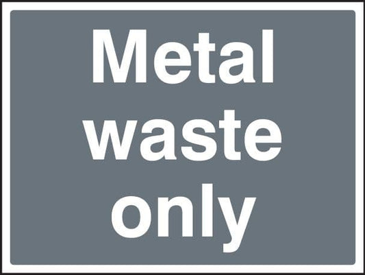 16601Q Metal waste only Rigid Plastic (600x450mm) Safety Sign