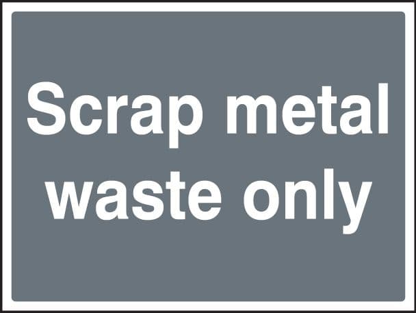 16606Q Scrap metal waste only Rigid Plastic (600x450mm) Safety Sign