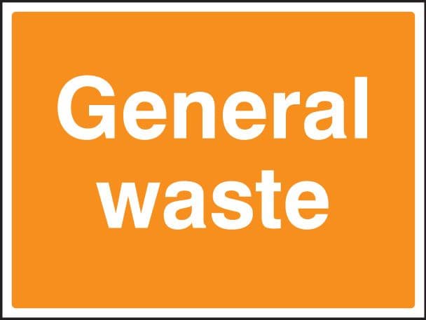 16608Q General waste Rigid Plastic (600x450mm) Safety Sign