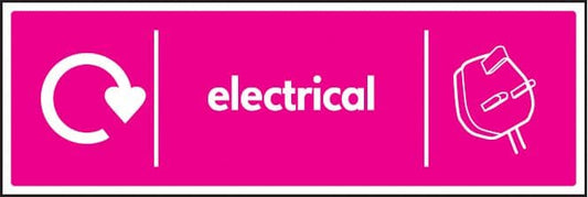 16661M WRAP Recycling Sign - Electrical Rigid Plastic (600x200mm) Safety Sign