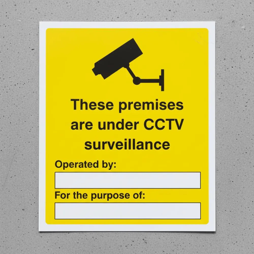 81700Y These premises are under CCTV surveillance Quick-Fix Rigid PVC with SAV Backing (200x300mm) Safety Sign