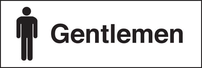 17008L Gentlemen (with male symbol) Rigid Plastic (450x150mm) Safety Sign