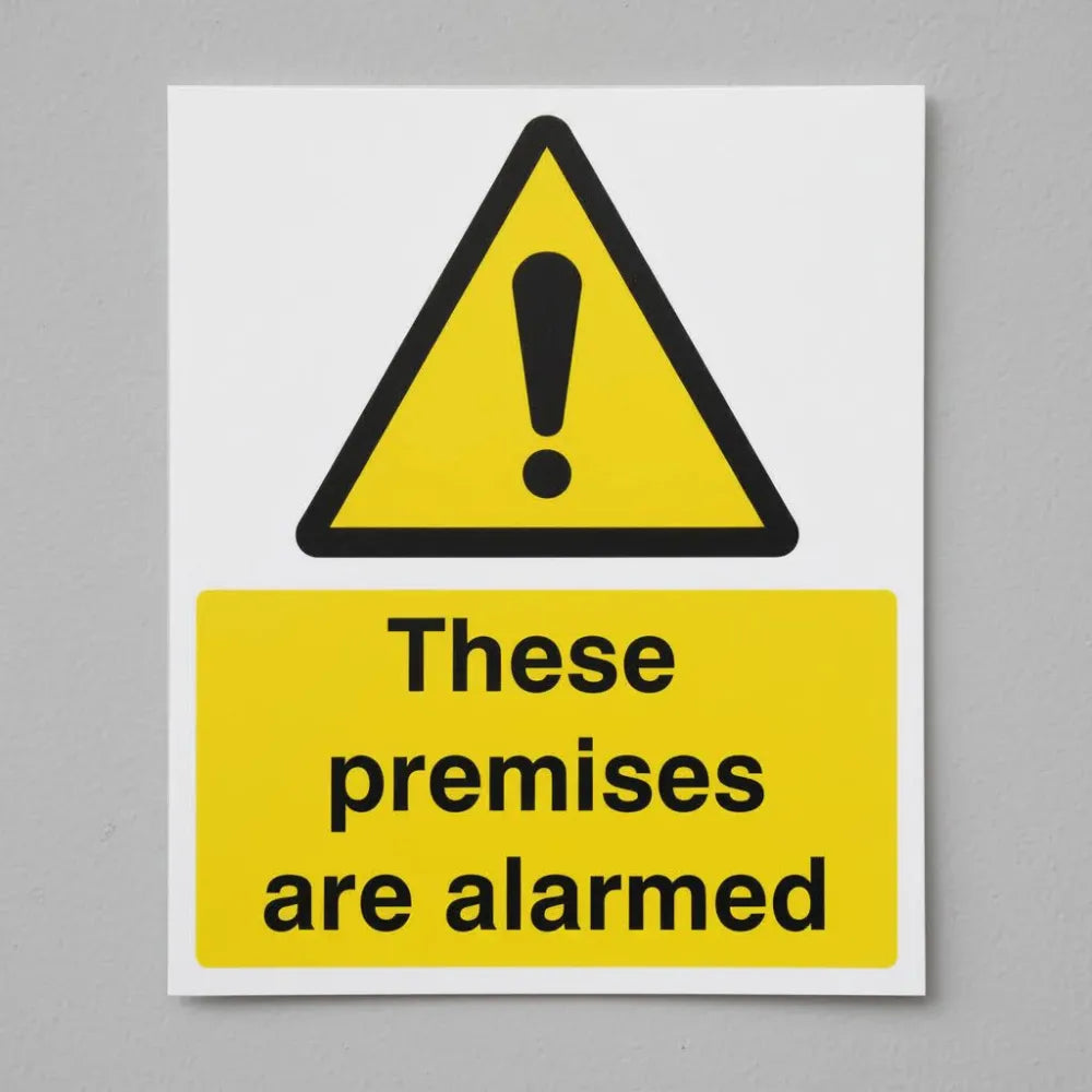 11702Y These premises are alarmed Rigid Plastic (200x300mm) Safety Sign