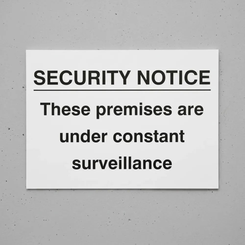 Security notice these premises under constant surveillance