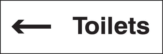 17051L Toilets arrow left Rigid Plastic (450x150mm) Safety Sign