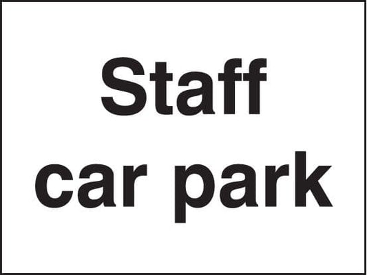 17066K Staff car park Rigid Plastic (400x300mm) Safety Sign